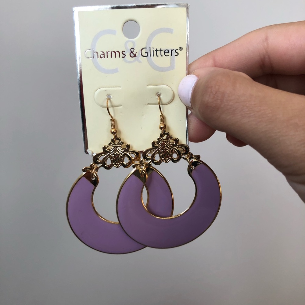 Purple hoop earrings